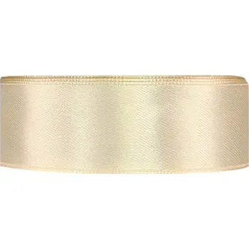 Stuha Saténová stuha oboustranná 25m x 25mm slonová kost