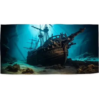 Osuška Sablio Ručník Vrak dřevěné lodi na dně moře - 30x50 cm