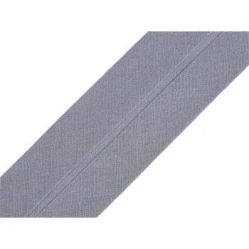 Šikmý proužek bavlněný šíře 40 mm zažehlený, barva 943 251 šedá světlá