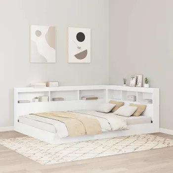 Úložné čelo postele s policí Bílá 160 cm kompozitní dřevo Bílá3335501