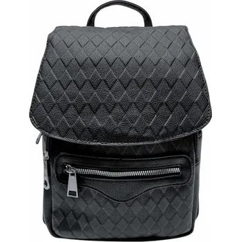 Městský batoh Černý dámský batoh s kosočtverci Mabelle