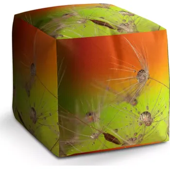 Taburet Sablio Taburet Cube Odkvetlé pampelišky: 40x40x40 cm