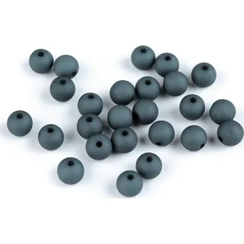 Dětské navlékací korálky Plastové korálky matné Ø8 mm, velké, 27 antracit