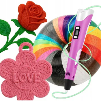 PROPISKA 3D PEN PRO DĚTI, ŠABLONY + NÁHRADNÍ NÁPLNĚ 110 M RŮŽOVÁ