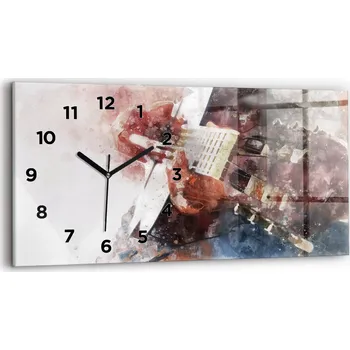 Hodiny Ozdobné nástěnné hodiny s krásnou grafikou, rozměr 60x30 cm – Vizualizace Kytary