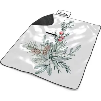 deka Sablio Plážová deka Zimní kytice: 200x140 cm