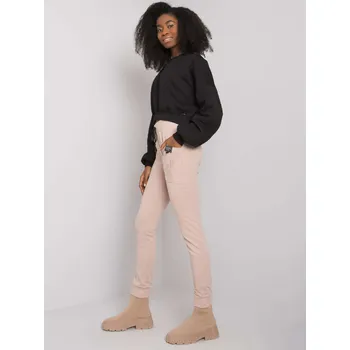 Béžové tepláky s kapsami RELEVANCE černá | bílá | krémová 3499133