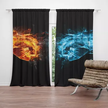 Závěs Sablio Závěs Ohnivé pěsti: 2ks 140x250cm