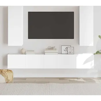 Obývací stěna vidaXL 5dílný set TV skříněk kompozitní dřevo [3114251] Barva: Bílá