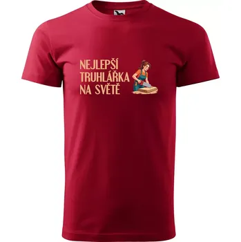 Pánská móda Sablio Tričko s potiskem Nejlepší truhlářka na světě - červené 4XL