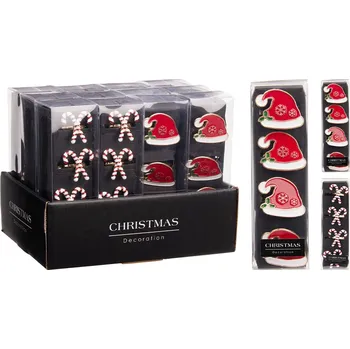 Vánoční dekorace KOOPMAN Ozdobné kroužky na ubrousky - vánoční červená 50 mm, mix/sada 4 ks