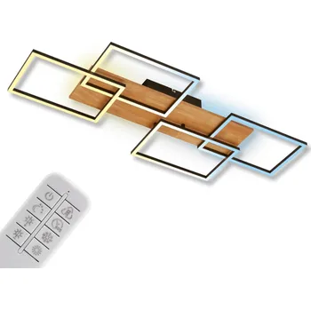 BRILONER Cornice LED stropní svítidlo, stmívatelné, 4 rámy, 5200lm, 47W, CCT, dálkový ovladač, černá 3810014
