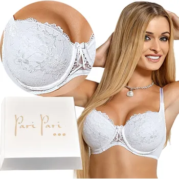 Podprsenka Push-Up Podprsenka Zvětšující Krajková Vyjímatelné Vycpávky Cleo Bílá 85B