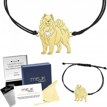 Náramek Pozlacený náramek se psem Samojed GRAVÍROVÁNÍ DÁREK