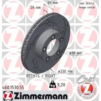 Brzdový systém Brzdový kotouč ZIMMERMANN 460.1530.55