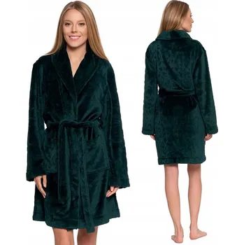 Dámský župan DÁMSKÝ TEPLÝ ŽUPAN NA ZAVAZOVÁNÍ S KAPSY MORAJ ZELENÝ S