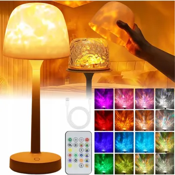 Lampička NOČNÍ LAMPA STOLNÍ KANCELÁŘSKÁ MODERNÍ LED LAMPA DOTYKOVÁ PROJEKTOR VLN