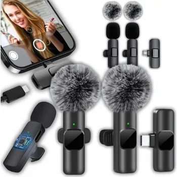 Mikrofon Kravatový mikrofon Belantro sada 2x bezdrátový USB-C