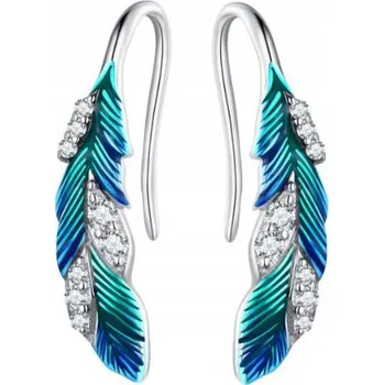 Náušnice Náušnice s pavím peřím, stříbro 925