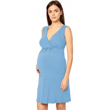 Dámská noční košile Noční Šaty pro těhotné, spodnička MS10-467 světle modrá XXL