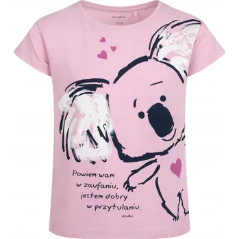 Dívčí oblečení Dívčí růžové bavlna tričko 116 dívčí tričko s koalou Endo