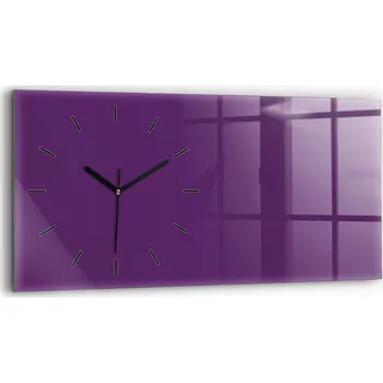 Hodiny Horizontální Skleněné Hodiny Nástěnné Do Kanceláře S Potiskem Fialová Barva 60x30 cm