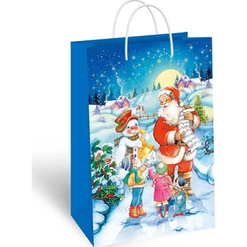Dárková taška Dárková Taška Ozdobná velká 48x32 cm Vánoční Mikuláš Balení