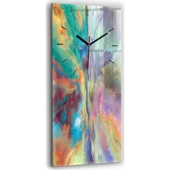 Hodiny Skleněné nástěnné hodiny do moderního interiéru - Abstraktní krajina 30x60 cm