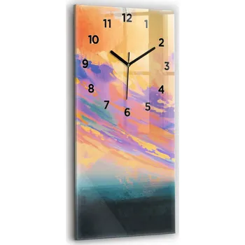 Hodiny Skleněné nástěnné hodiny Tiché ručičky Kuchyně Platonická láska 30x60