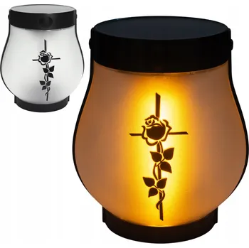 Smuteční dekorace HŘBITOVNÍ SVÍČKA LED USB-C LUCERNA NA HROB, HŘBITOVNÍ SOKOU, RŮŽI, KŘÍŽ