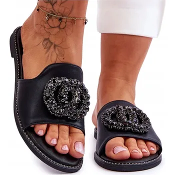 Dámské pantofle Dámské ploché NAZOUVÁKY S.BARSKI KV-520-3 černé 36