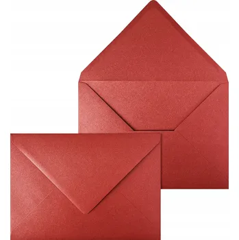 Obálka Perleťové obálky C5 Aster Met Ruby červené - 25 Ks