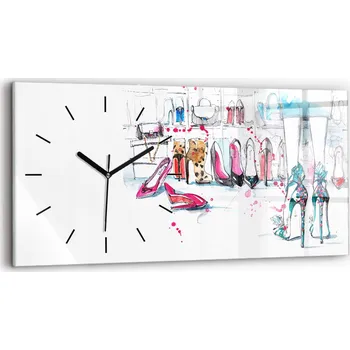 Hodiny Horizontální Skleněné Hodiny Minimalistické Nástěnné Ženský Prvek 60x30 cm