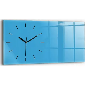 Hodiny Minimalistické skleněné nástěnné hodiny S Potiskem, modrá barva, 60x30 cm