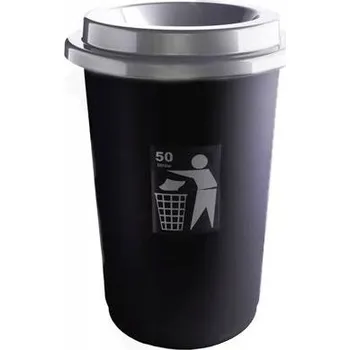 Odpadkový koš Koš na tříděný odpad Plafor Eco Bin 50 l stříbrný