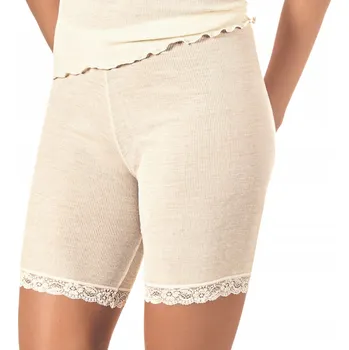 Kalhotky Vlněné bermudy s hedvábím, kalhotky s nohavičkami ecru NVC Wool Silk 36