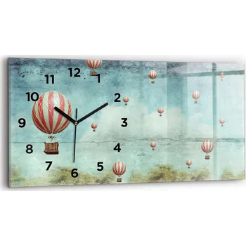 Hodiny Nástěnné hodiny kulatý dekorativní klasické kuchyňské horizontální 60x30 cm Balóny