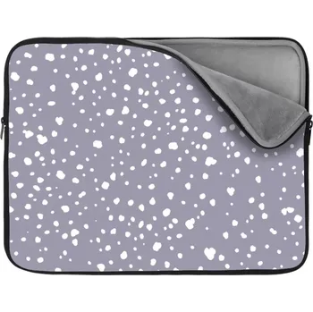 pouzdro na notebook Sablio Obal na notebook Bílé flíčky na fialové - 13"