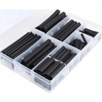 Bužírky - smršťovací hadičky, 2.4 - 12 mm, černé, sada 127 ks - ASTA A-TC528