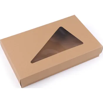 Galanterie Papírová krabice s průhledem Balení: 10 ks, Varianta: hnědá přírodní - 8596475281799