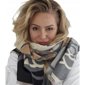 Agrafka šála šedá 180 cm - žena