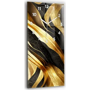 Hodiny Skleněné hodiny s obrazem, tichý mechanismus, nástěnné, styl loft, Elegantní abstrakce 30x60 cm