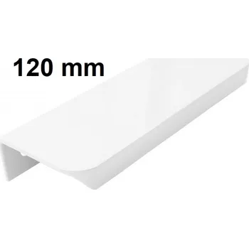 Nábytková úchytka hranová zaoblená C12 R9 bílá matná L-120 mm
