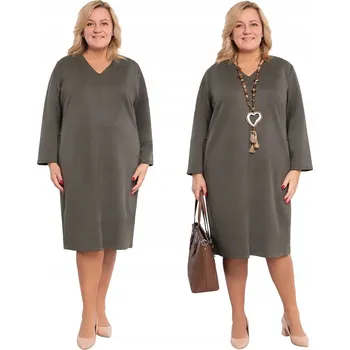 Dámské šaty Semišové šaty v khaki barvě, velikost 52/54