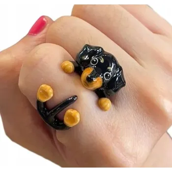 Prsten Prstýnek s nastavitelnou velikostí - dárek jezevčík, jorkšír, štěně, čivava, shih-tzu