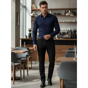 Pánská košile Pánská elegantní košile DX2480 Barva: Tmavě Modrá, Velikost: XL