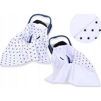 Zavinovačka Oboustranná deka do autosedačky - Černé hvězdičky