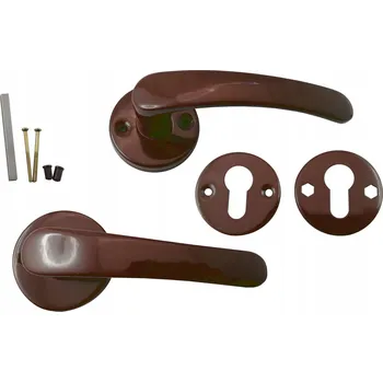 Dveřní kování KLIKA HNĚDÁ BISZKOPT KULATÝ ŠTÍT ROZETA VLOŽKA