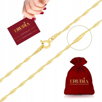 Náhrdelník KRÁSNÝ ZLATÝ dámský ŘETÍZEK SINGAPUR točený 40 cm STŘÍBRNÝ NÁHRDELNÍK 925