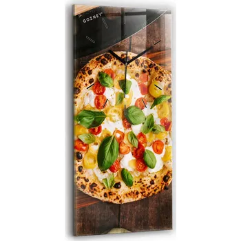 Hodiny Velké Skleněné Hodiny Moderní Tiché Do ložnice Nástěnné Italská pizza 30x60